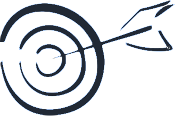 Animated vector of bulls eye with arrow in it